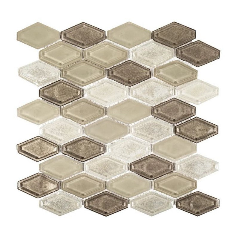 Jeffrey Court Suite 10.5" x 11.38" Multi & Specialty Elongated Hex Glass Mosaic