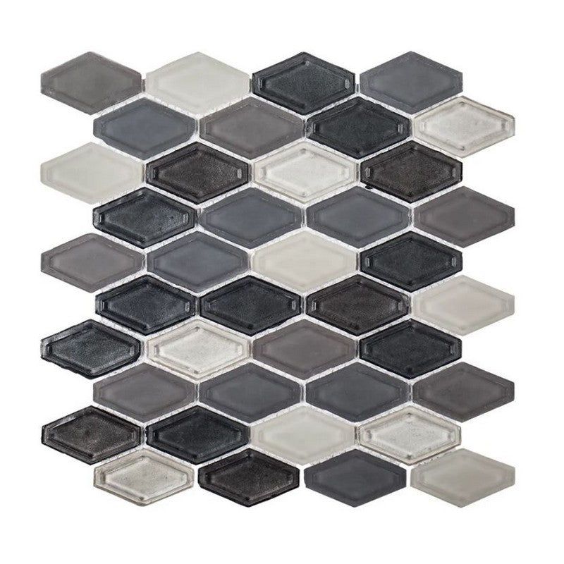 Jeffrey Court Suite 10.5" x 11.38" Multi & Specialty Elongated Hex Glass Mosaic