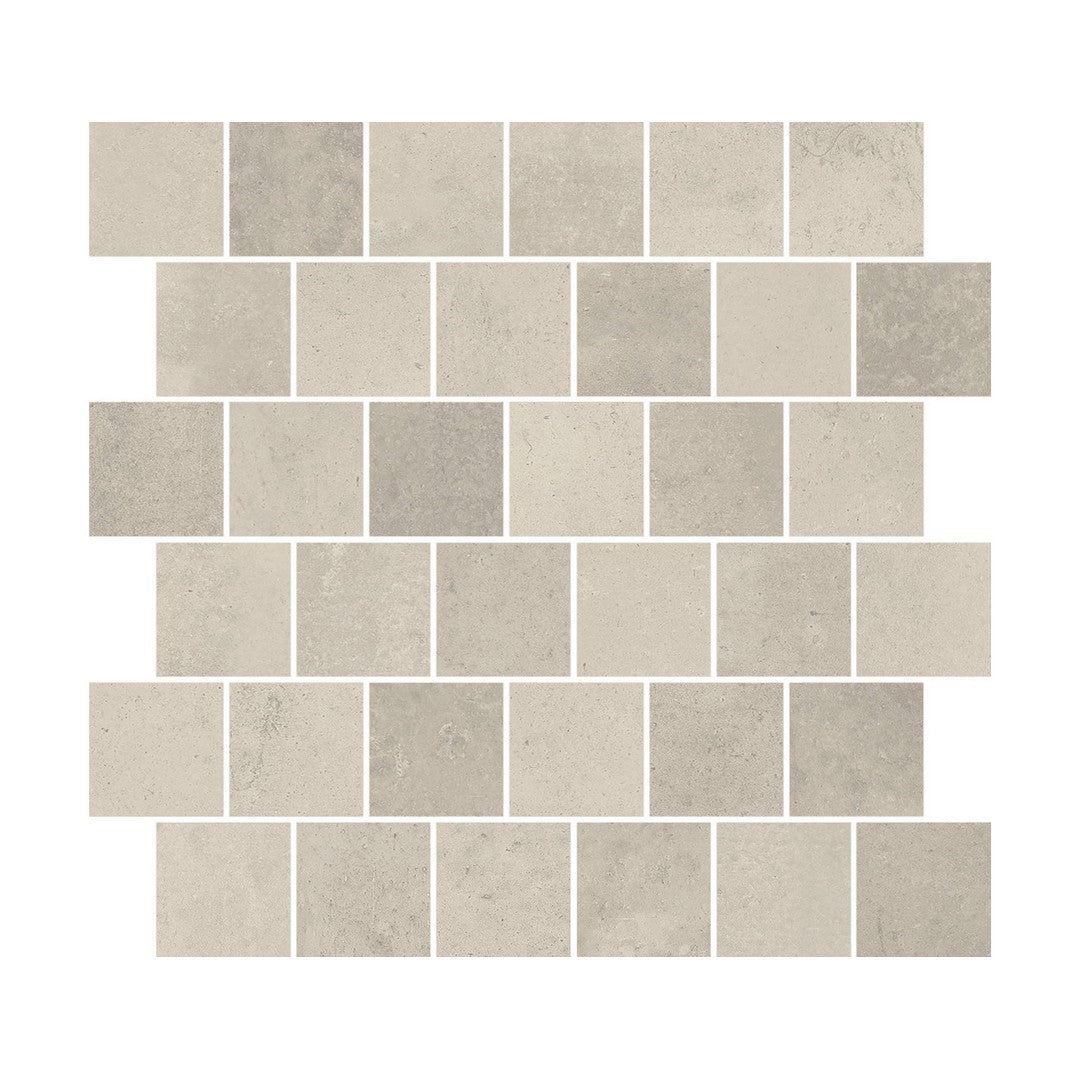 Happy Floors Tierra 12" x 13" Natural 2" Offset Porcelain Mosaic