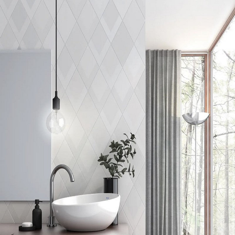 WOW-Flow-Diamond-Décor-5.5-x-9.5-Matte-Porcelain-Tile-White