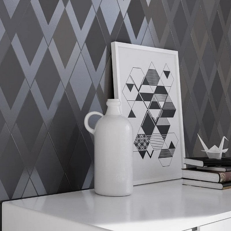 WOW-Flow-Diamond-Décor-5.5-x-9.5-Matte-Porcelain-Tile-Black