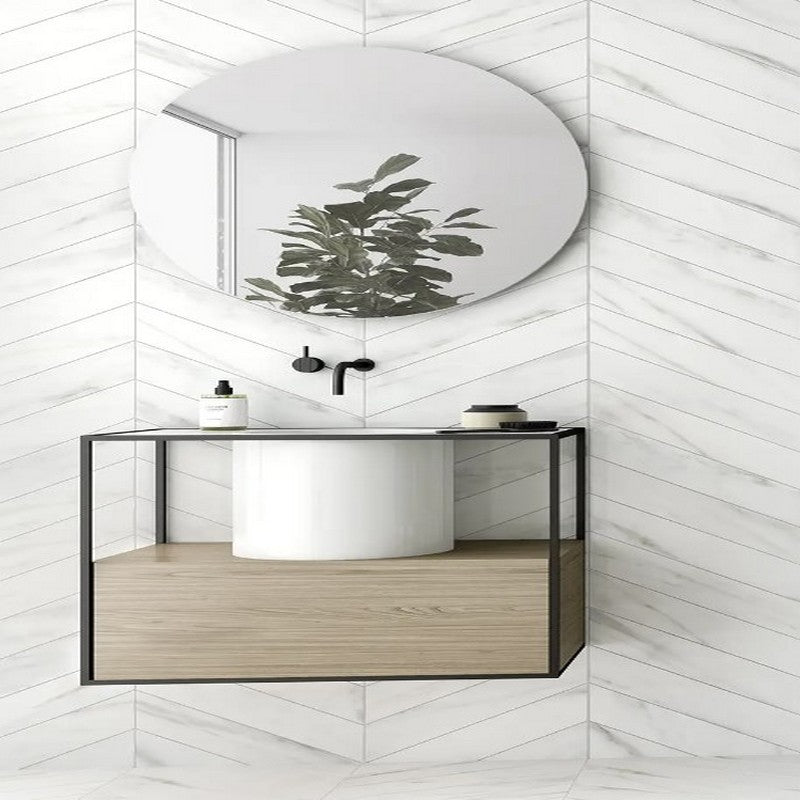 WOW-60º-4-x-20.5-Matte-Porcelain-Chevron-Tile-Calacatta-A