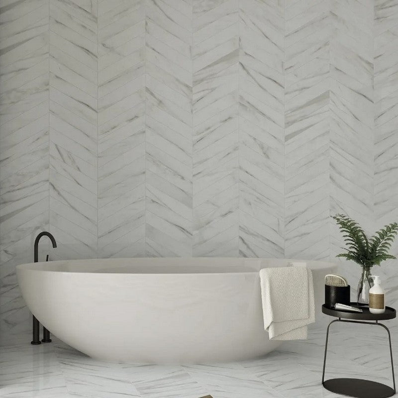 WOW-60º-4-x-20.5-Matte-Porcelain-Chevron-Tile-Calacatta-B