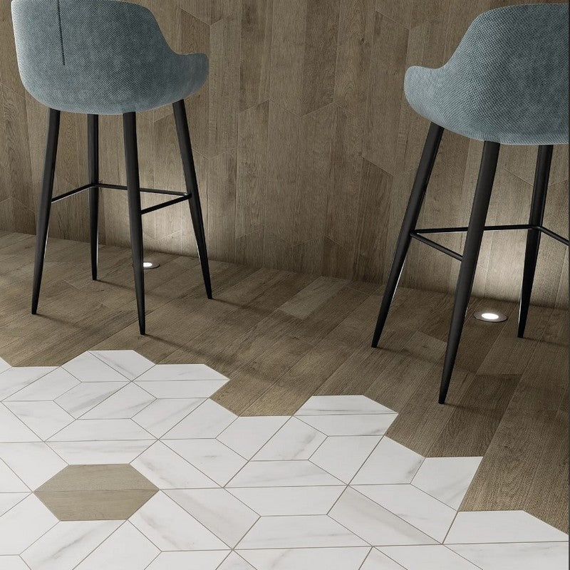 WOW-60º-4-x-9-Matte-Porcelain-Trapezium-Tile-Wood-Dark