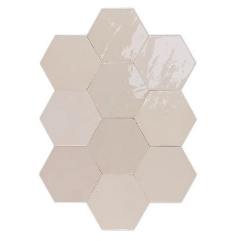 WOW Zellige 4" x 5" Glossy Ceramic Hexagon Tile