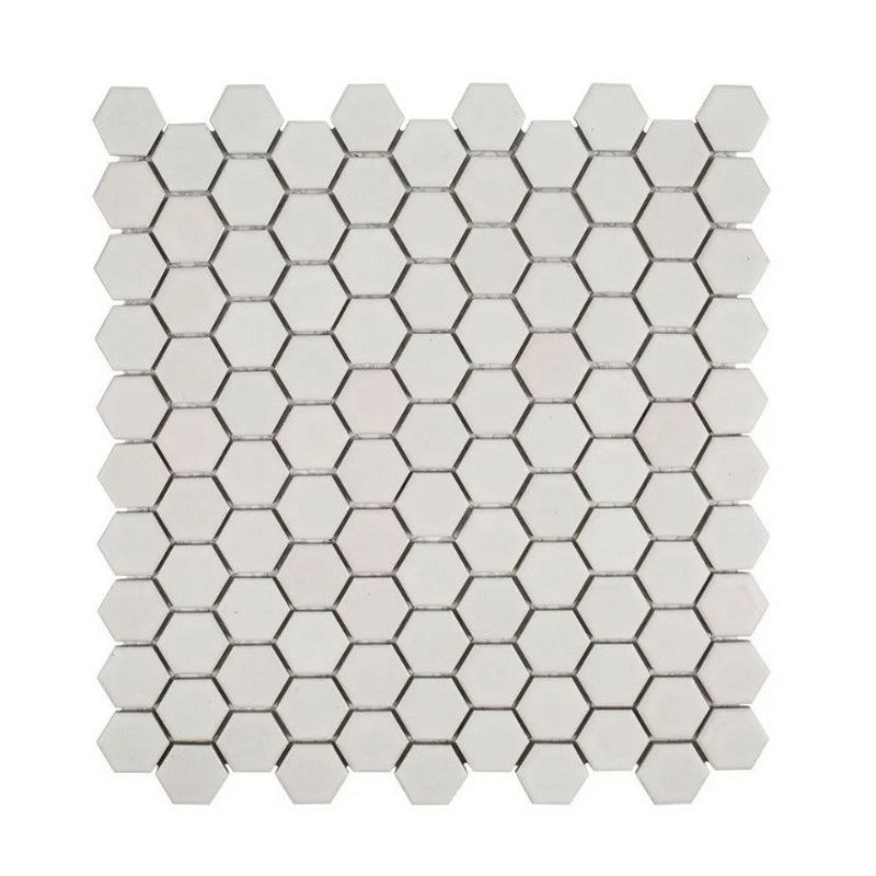 Jeffrey Court Ashland & Halsted 11.25" x 11.25" Matte 1" Hexagon Porcelain Mosaic