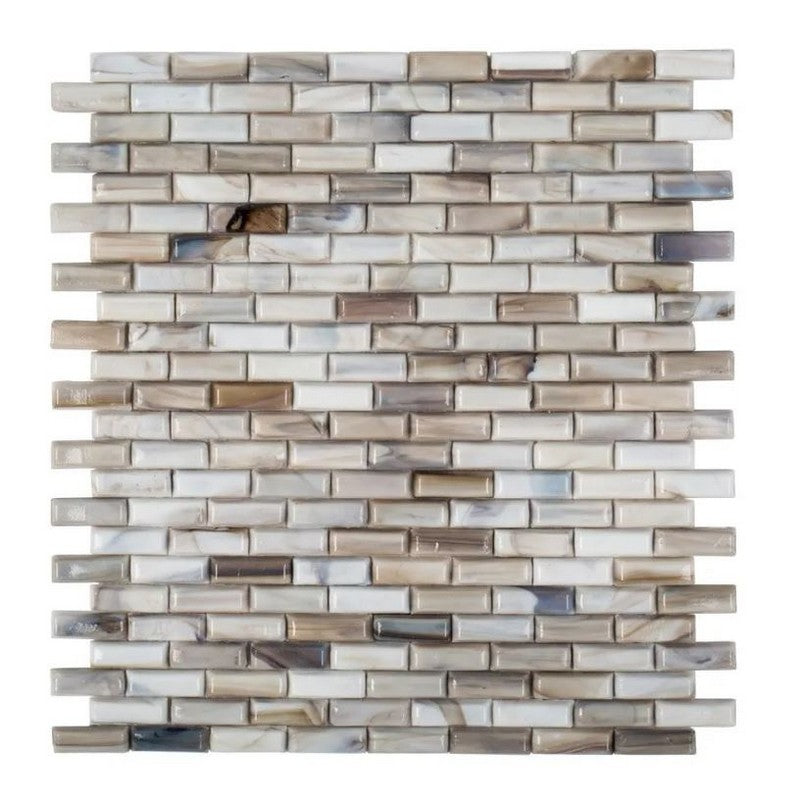 Jeffrey Court Ashland & Halsted 10.88" x 12.25" Gloss Industrie Glass Mosaic