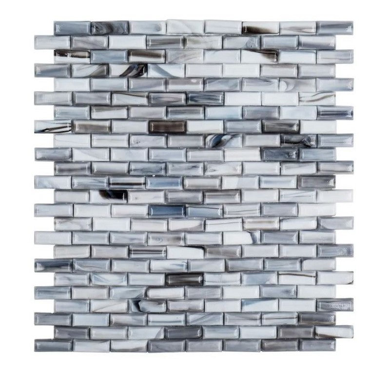 Jeffrey Court Ashland & Halsted 10.88" x 12.25" Gloss Industrie Glass Mosaic