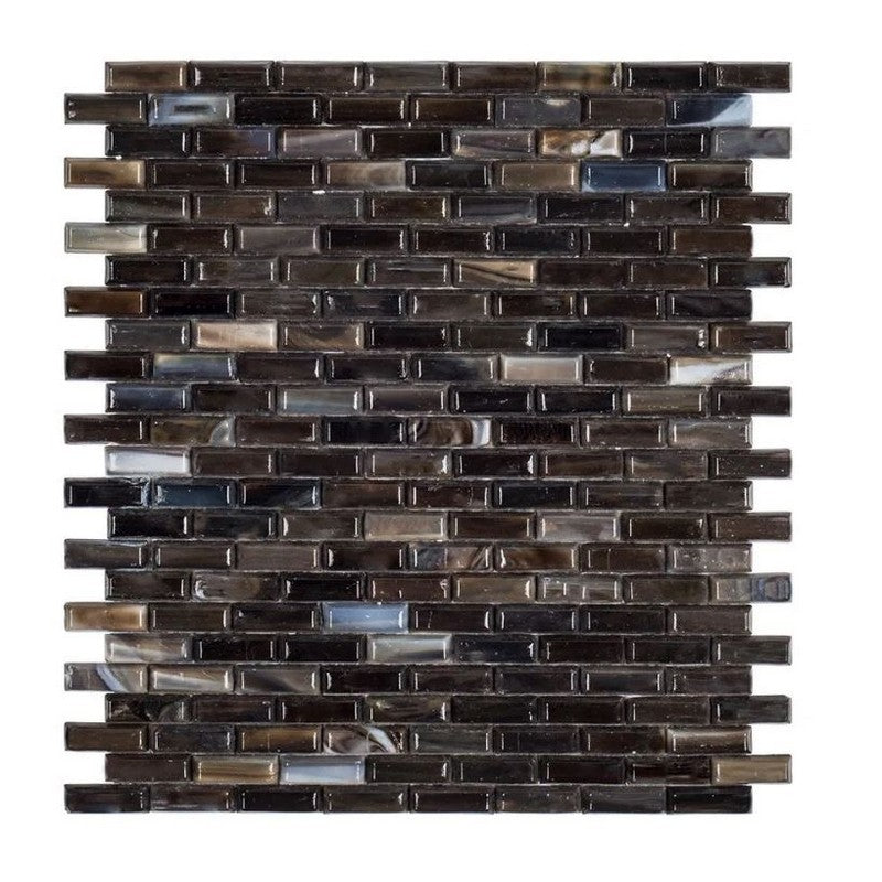 Jeffrey Court Ashland & Halsted 10.88" x 12.25" Gloss Industrie Glass Mosaic