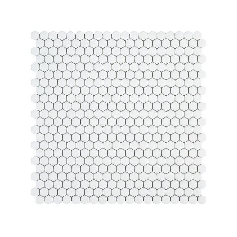 Jeffrey Court The Press 12" x 12" Matte 0.63" Hexagon Glass Mosaic