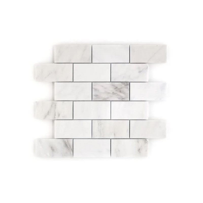 Jeffrey Court Classic Statuario 12" x 12" Honed Brick Natural Stone Mosaic