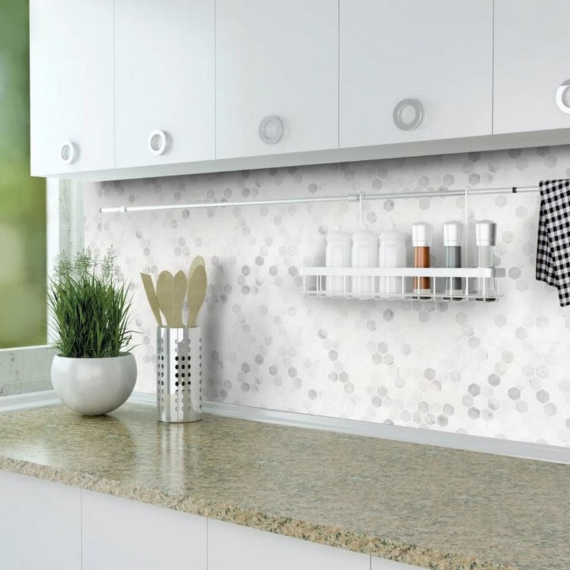 Jeffrey-Court-Classic-Statuario-11-x-11.63-Honed-1-Hexagon-Natural-Stone-Mosaic-
Pattern-D-(West-End-White)