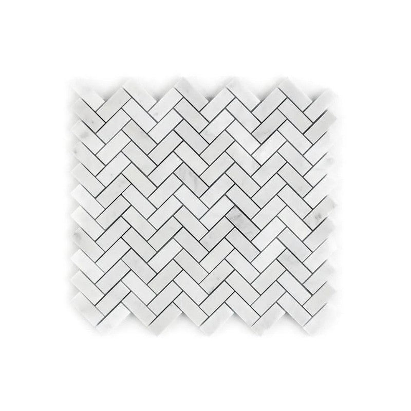 Jeffrey Court Classic Statuario 12" x 12.75" Honed 1.75" Herringbone Natural Stone Mosaic