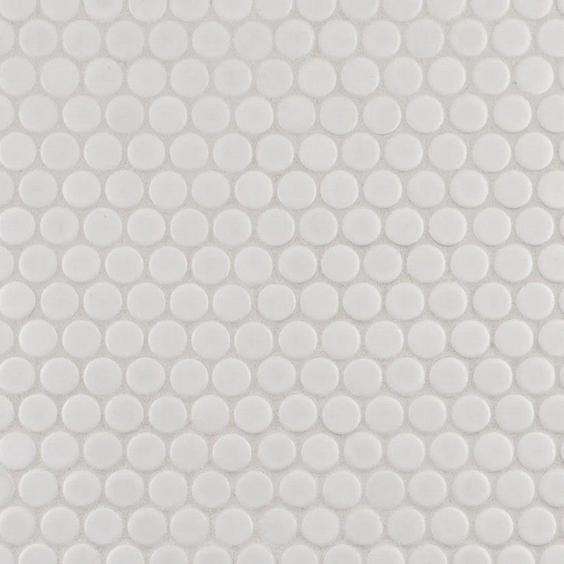 Jeffrey Court Vintage Studio 11.38" x 12.25" Matte 0.75" Penny Round Porcelain Mosaic