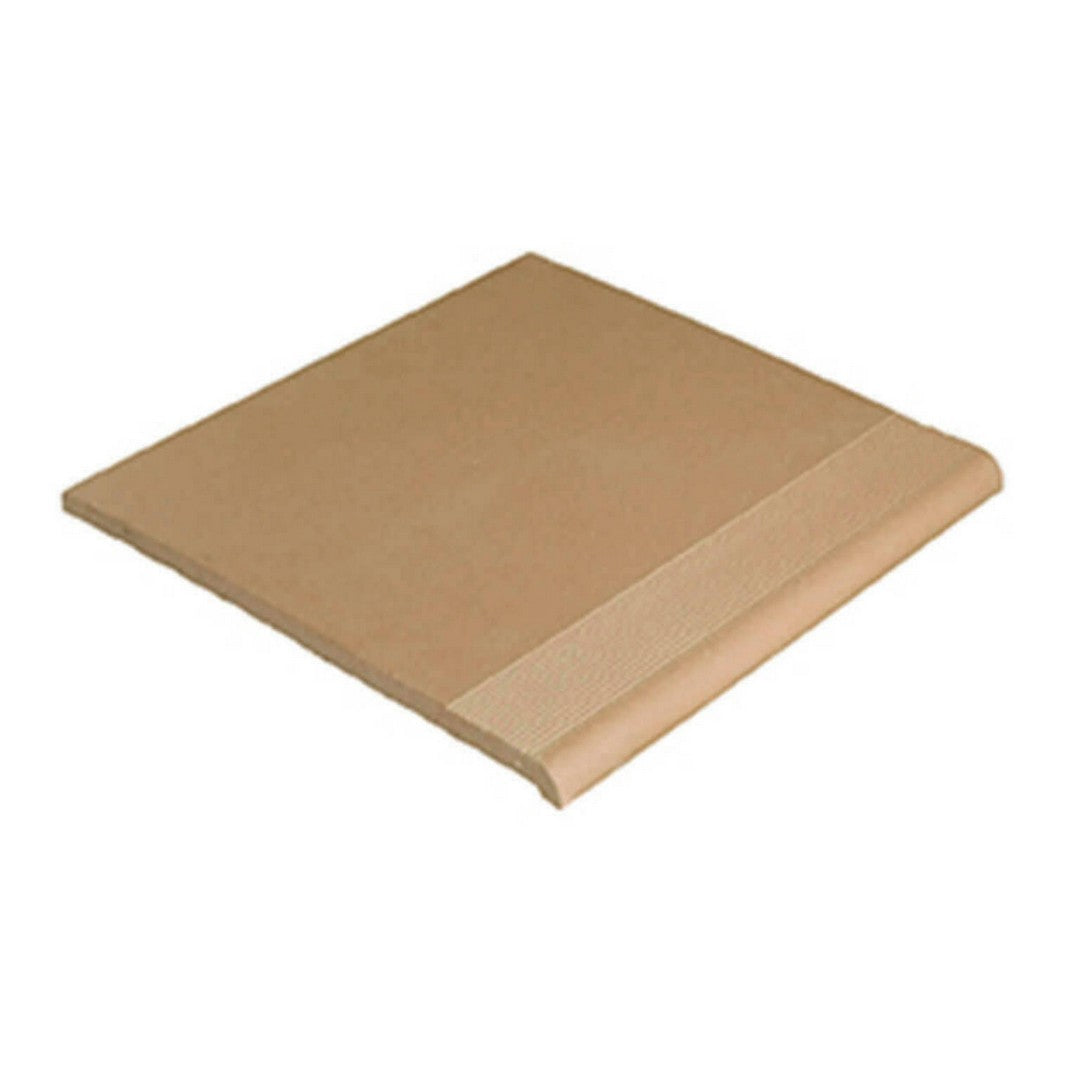 Sahara Smooth Stair Thread by Alfagres Commercial, Image is showing 12x12 stair thread tile of beige color for business floors