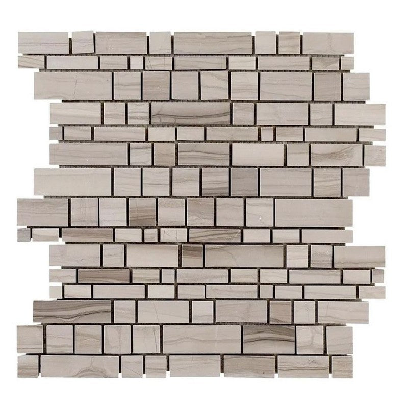 Jeffrey Court Steam Stone 12" x 12.38" Honed Moderna Natural Stone Mosaic