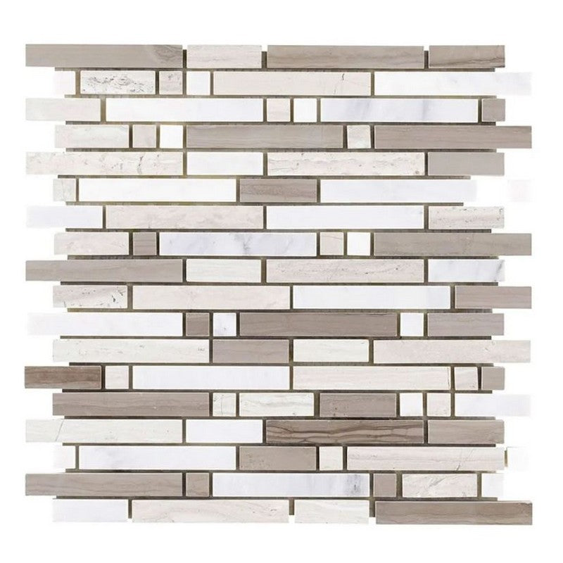 Jeffrey Court Steam Stone 11.75" x 12" Honed Modish Natural Stone Mosaic