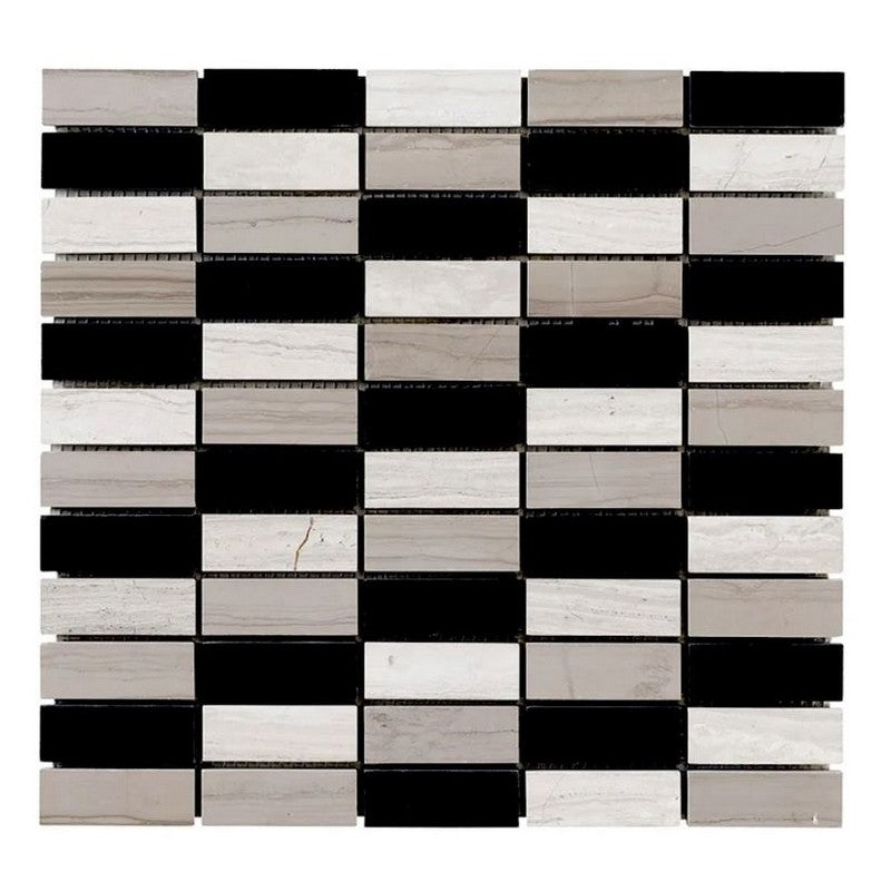 Jeffrey Court Steam Stone 12" x 12" Honed Modernique Natural Stone Mosaic