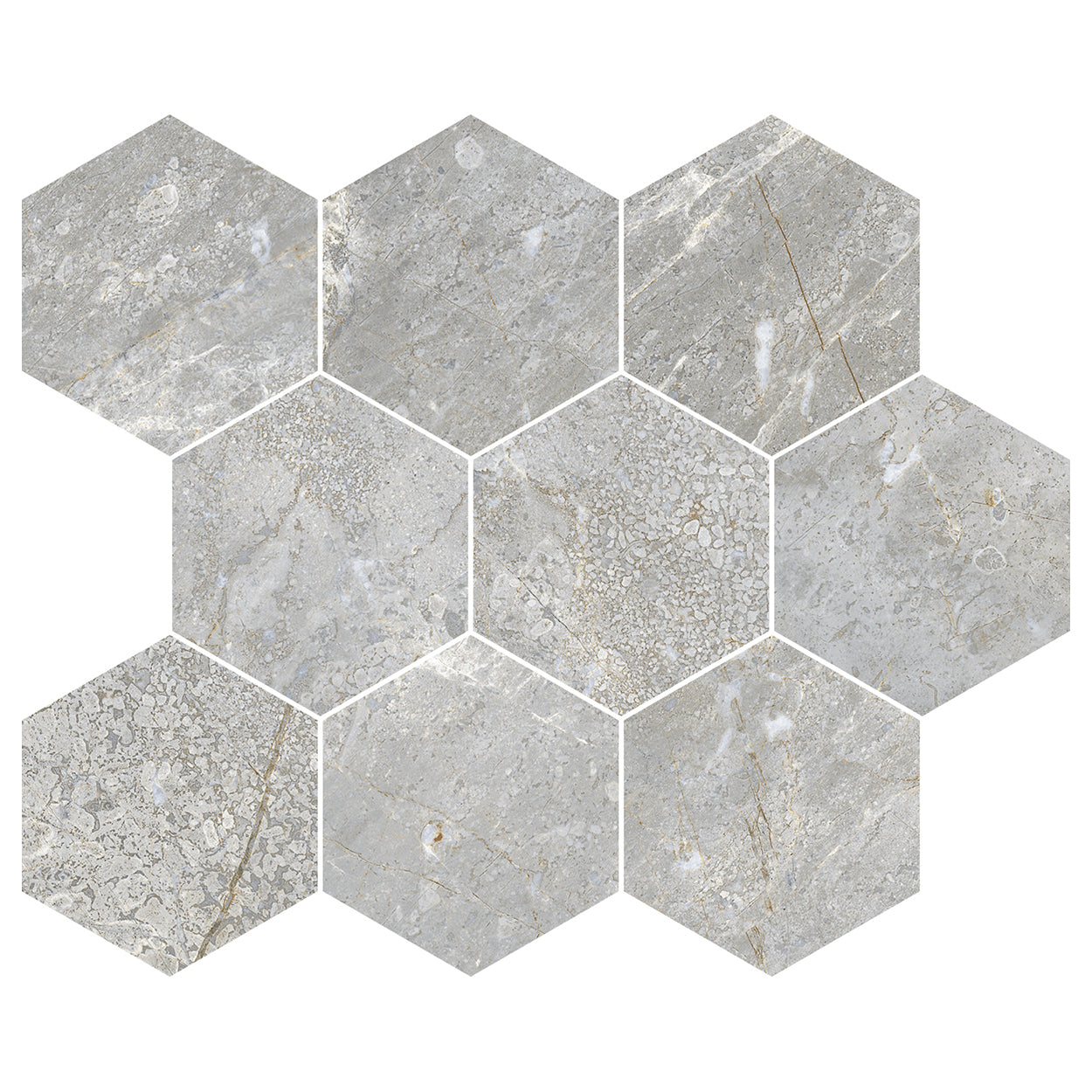 Del Conca USA Nature 12" x 12" Glazed Porcelain Hexagon Mosaic