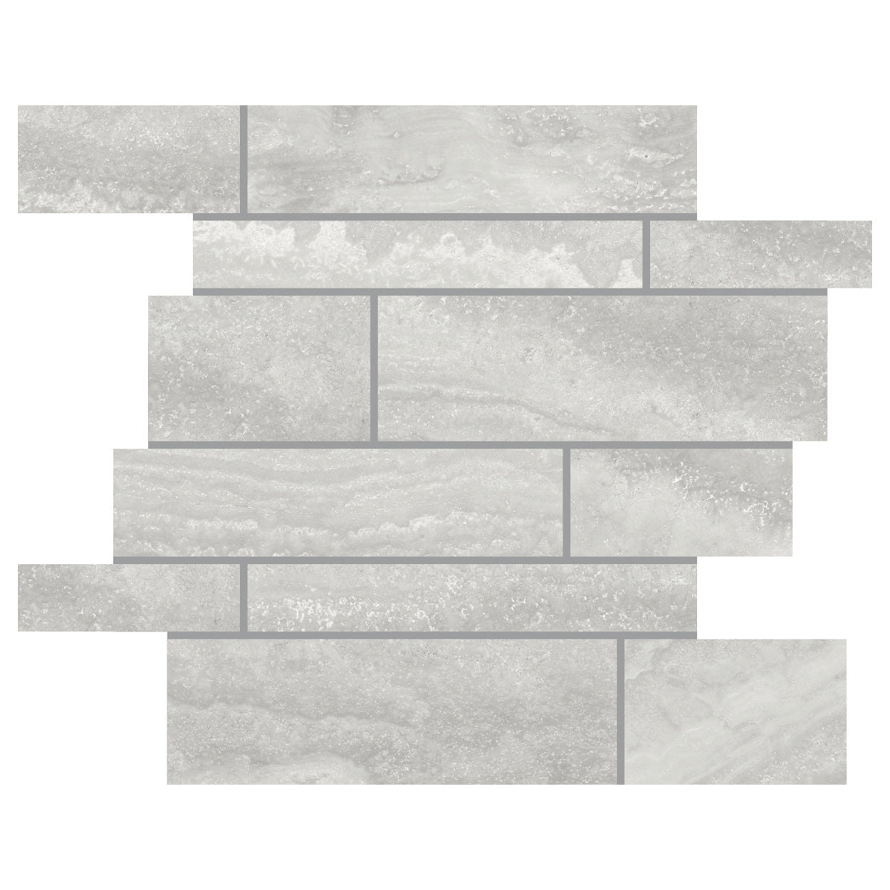 Del Conca USA Navona 12" x 12" Glazed Porcelain Mosaic Muretto