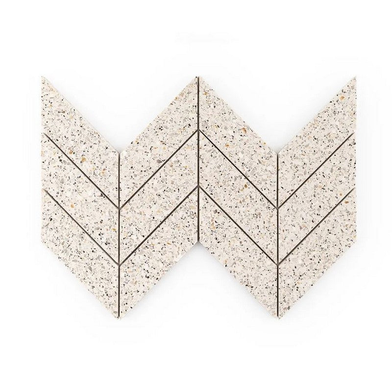 Jeffrey Court Modern Mixer 8.38" x 16.13" Semi-Polished Chevron Natural Stone Mosaic