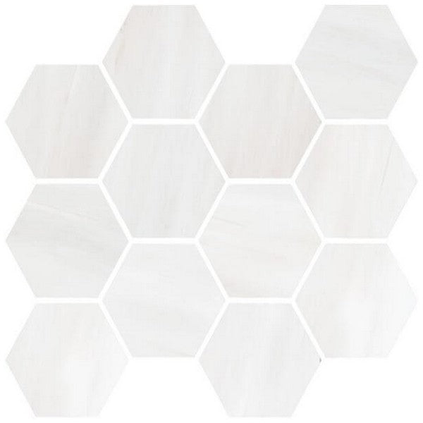 Happy Floors Dolomite 12" x 14" Hexagon Mosaic