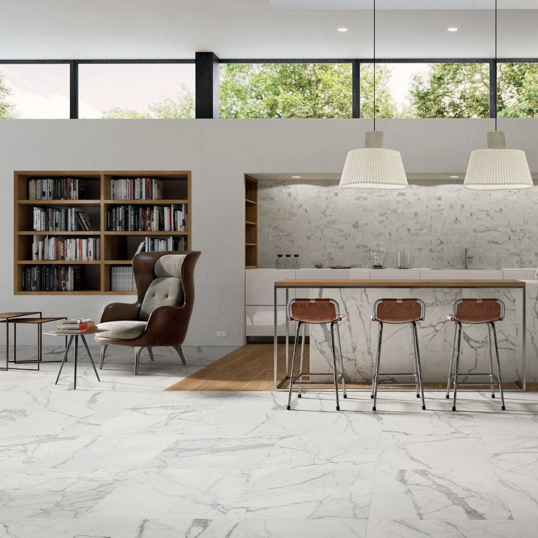 Landmark-Ceramics-Charme-24-x-24-Rectified-Matte-Porcelain-Tile-Veined-Statuario