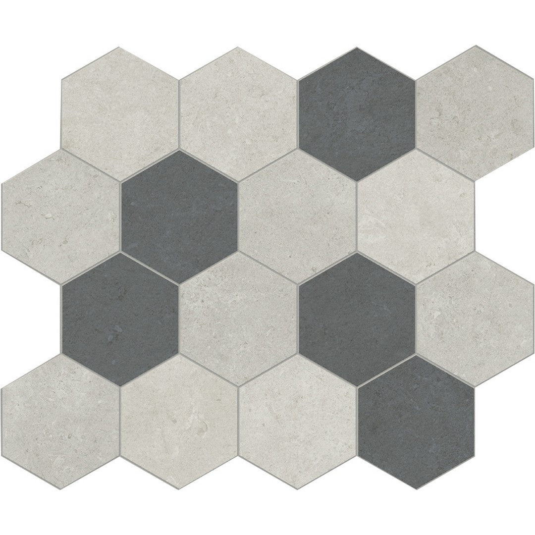 Landmark Ceramics Frame 12" x 10" Rectified Matte Porcelain Hexagon Mosaic