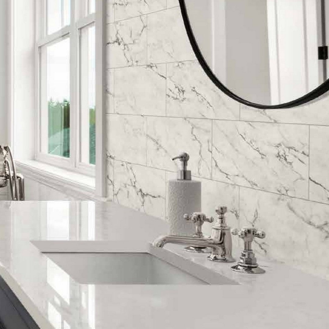 Del-Conca-USA-Nature-12-x-24-Glazed-Rectified-Porcelain-Tile-Statuario-Bianco