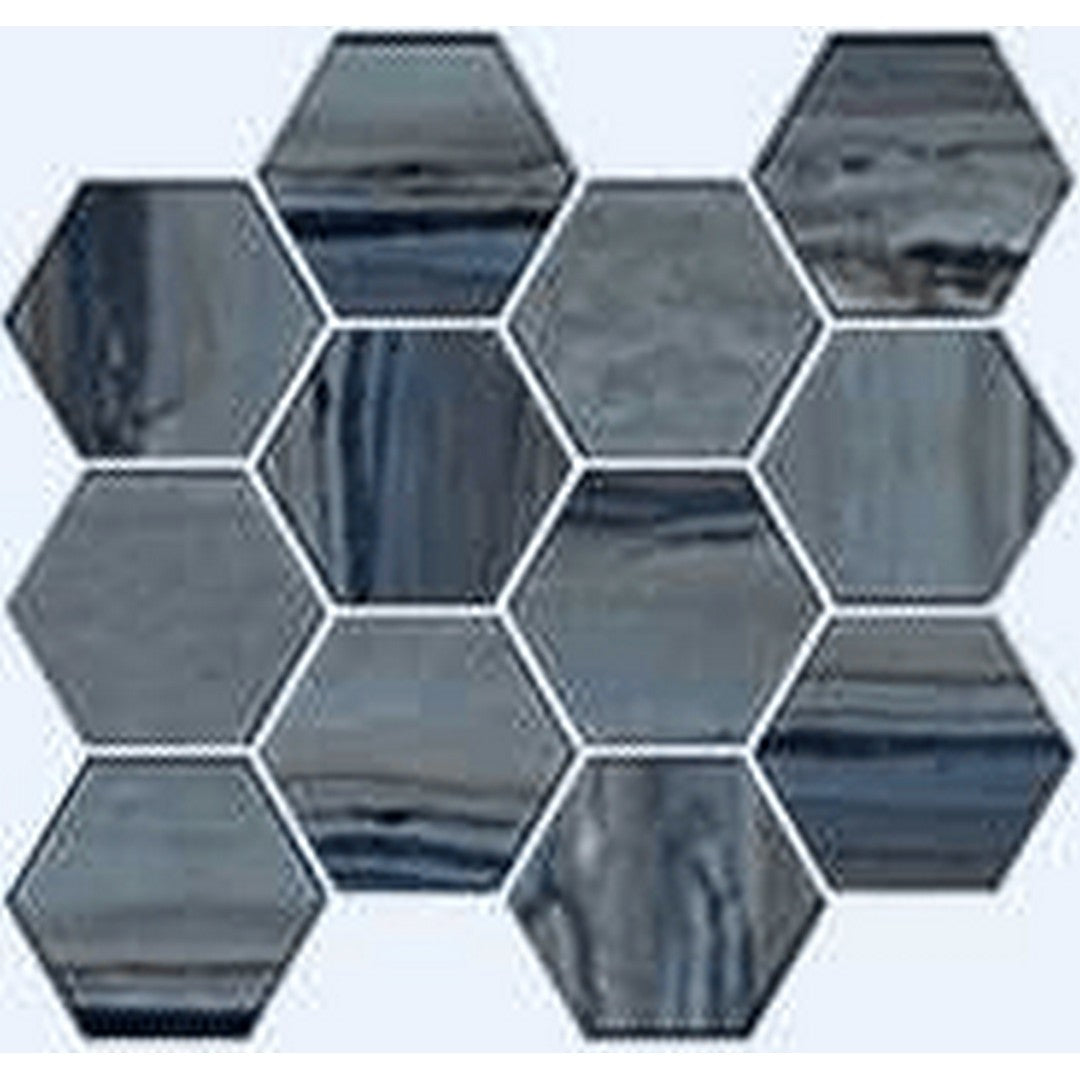 Happy Floors Exotic Stone 12" x 14" Polished Porcelain Hexagon Mosaic