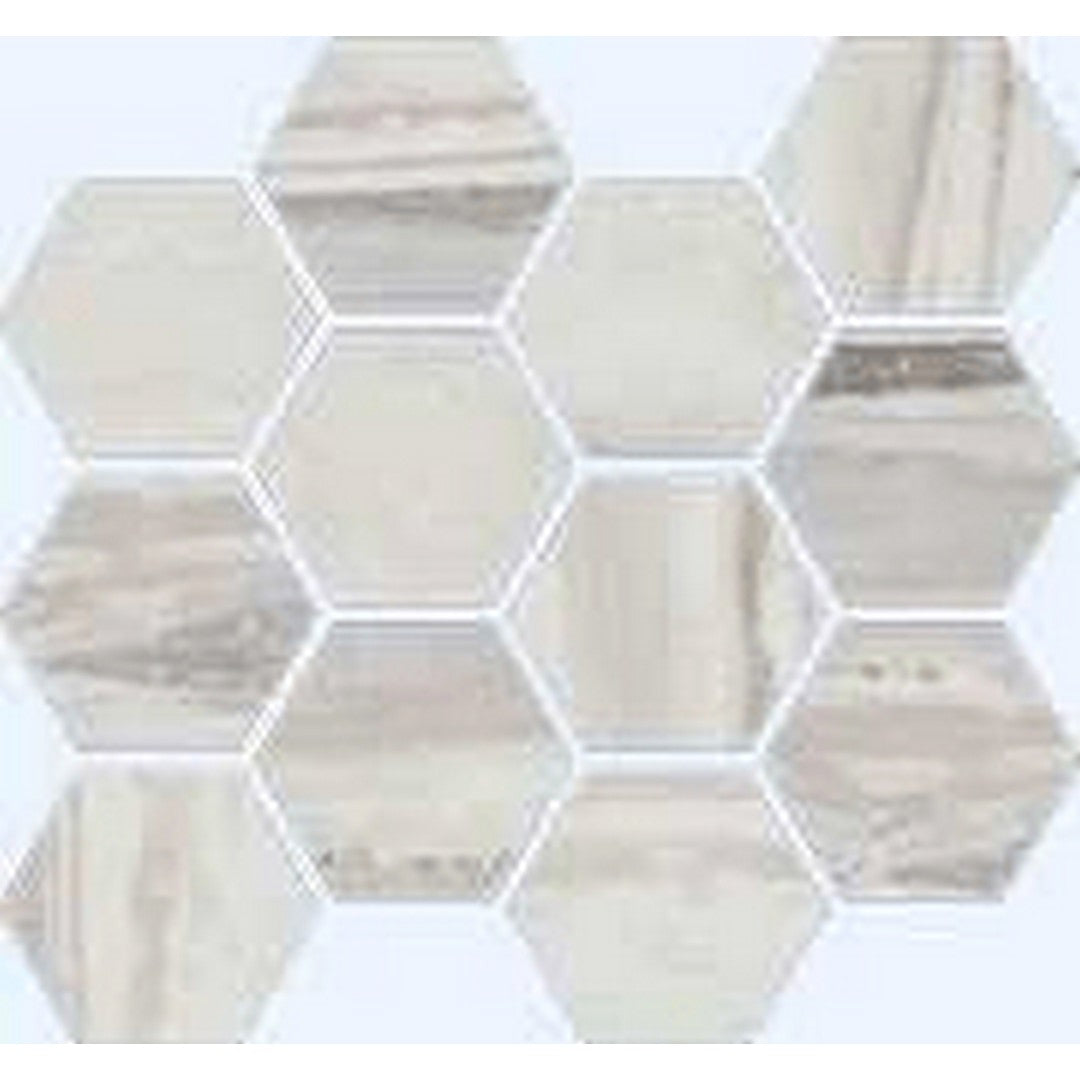 Happy Floors Exotic Stone 12" x 14" Polished Porcelain Hexagon Mosaic