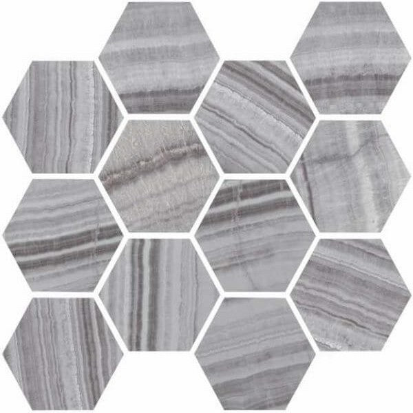 Happy Floors Onyx 12" x 14" Natural Hexagon Mosaic