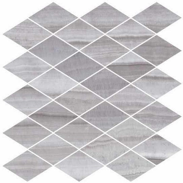 Happy Floors Onyx 12" x 13.5" Natural Porcelain Rhomboid Mosaic