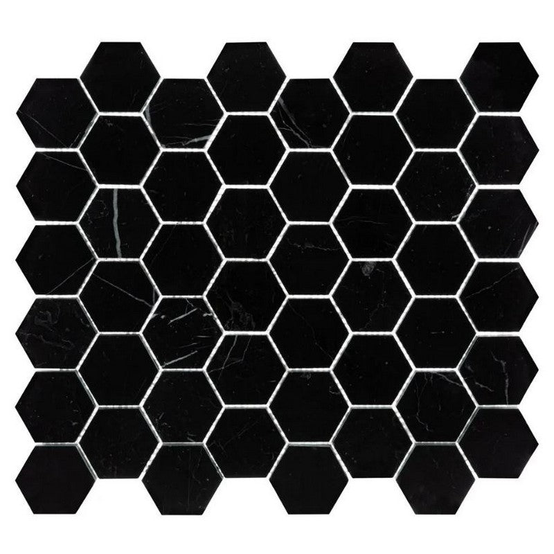 Jeffrey Court Cubist 11.5" x 13.25" Polished 2" Hexagon Natural Stone Mosaic