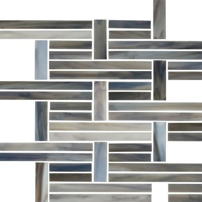 Jeffrey Court Cubist 9.38" x 11.13" Gloss Perpendicular Glass Mosaic