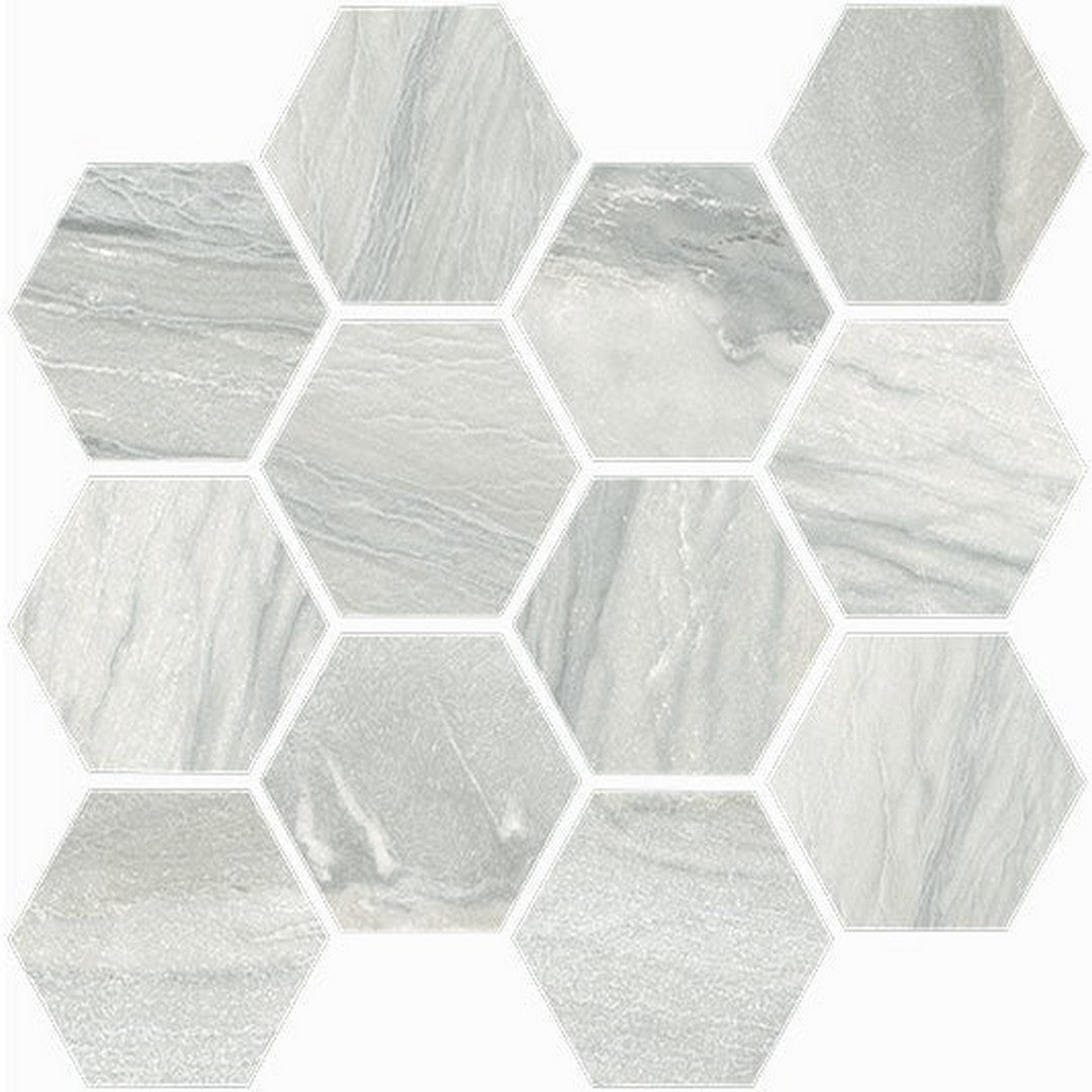 Happy Floors Macaubas 12" x 14" Interlocking Natural Porcelain Hexagon Mosaic