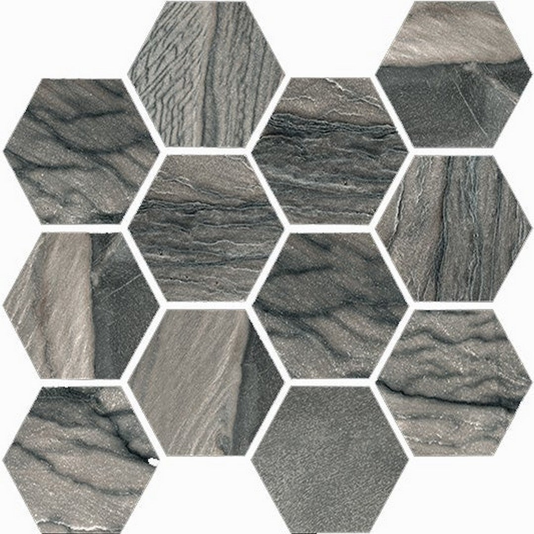 Happy Floors Macaubas 12" x 14" Interlocking Natural Porcelain Hexagon Mosaic