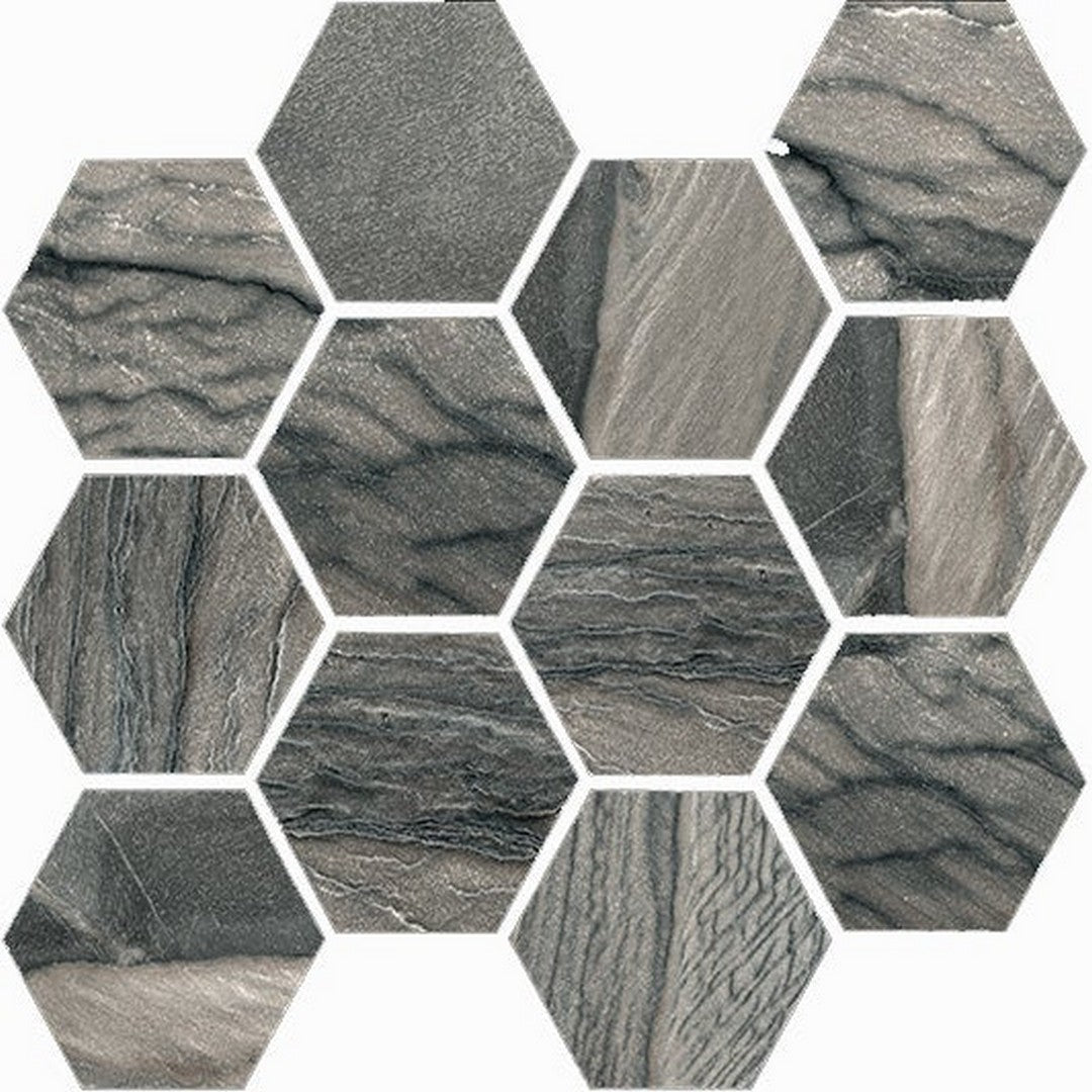 Happy Floors Macaubas 12" x 14" Interlocking Polished Porcelain Hexagon Mosaic