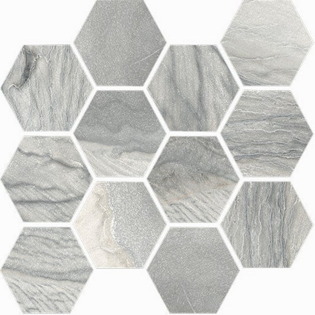 Happy Floors Macaubas 12" x 14" Interlocking Polished Porcelain Hexagon Mosaic