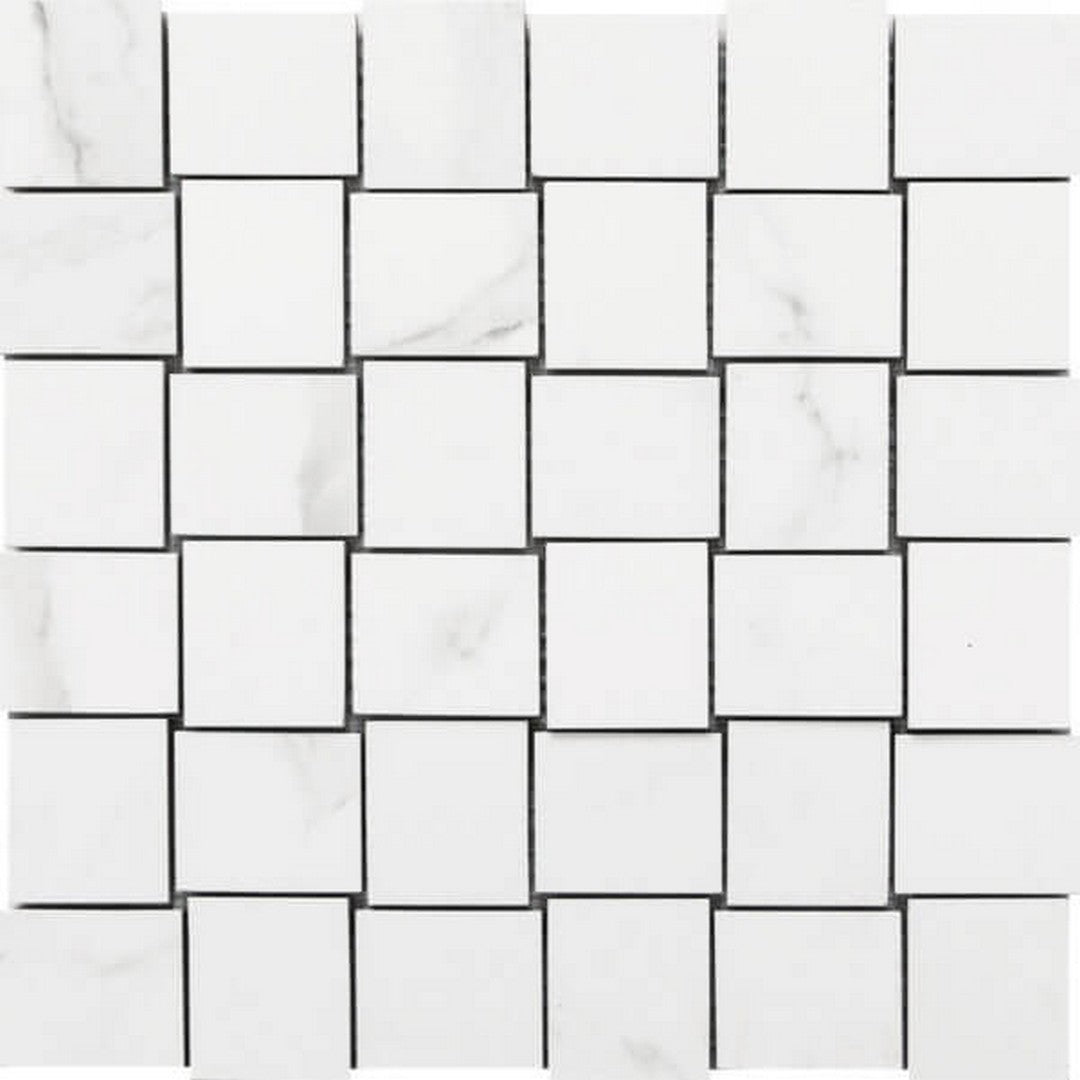 Happy Floors Statuario 12" x 12" Basketweave Mosaic