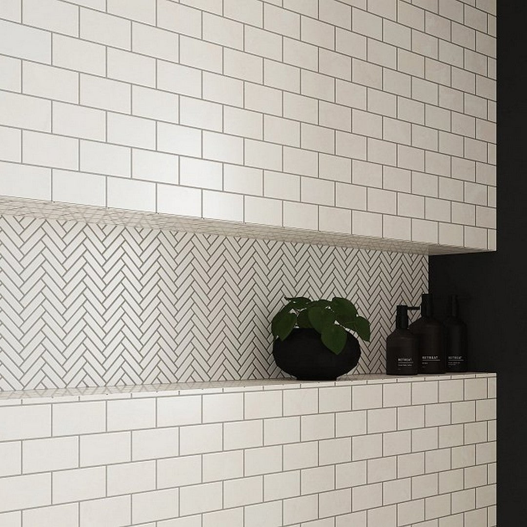 Shaw-Eterna-12-x-12.5-Lightly-Textured-Natural-Stone-2x4-Mosaic-Alps-Thassos