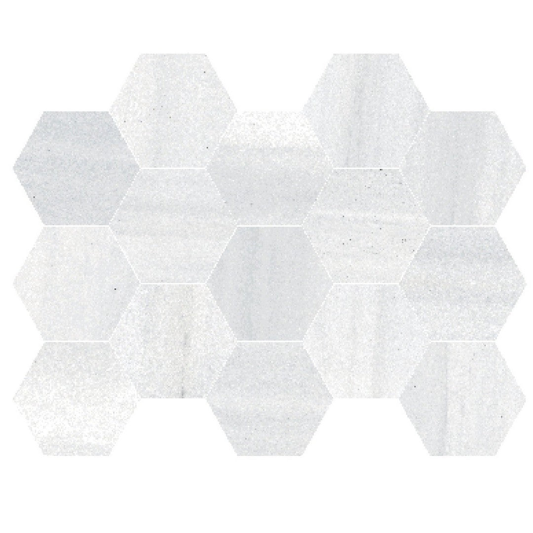 Happy Floors Macael 10" x 14" Interlocking Polished Porcelain Hexagon Mosaic