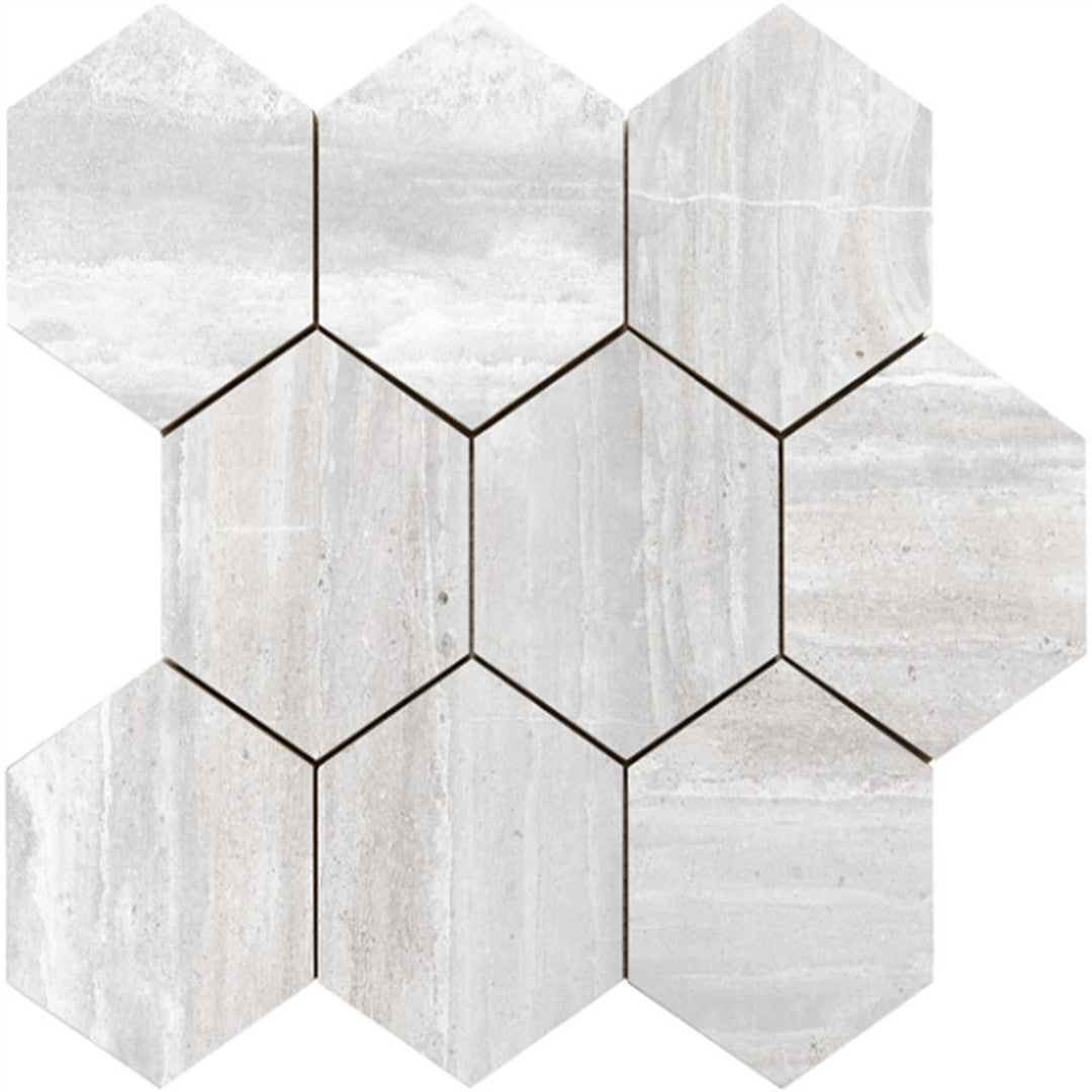 Happy Floors Fossil 11.5" x 14" Rectified Natural Porcelain Hexagon Mosaic