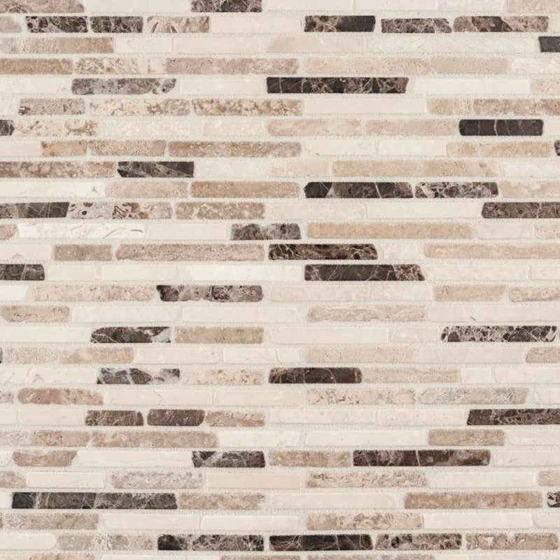 Jeffrey Court Essentials 11.63" x 12.13" Honed Cream Ribbon Natural Stone Mosaic