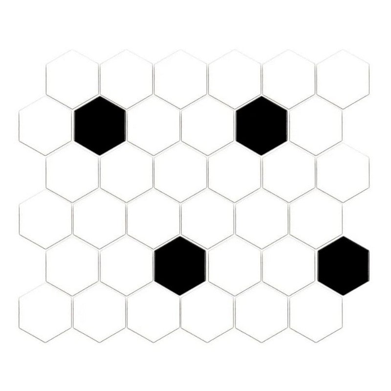 Jeffrey Court Essentials 10.75" x 12.38" Matte 2" Hexagon Porcelain Mosaic