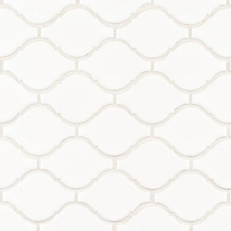 Jeffrey Court Essentials 9.75" x 11.25" Gloss 2.75" Arabesque Porcelain Mosaic