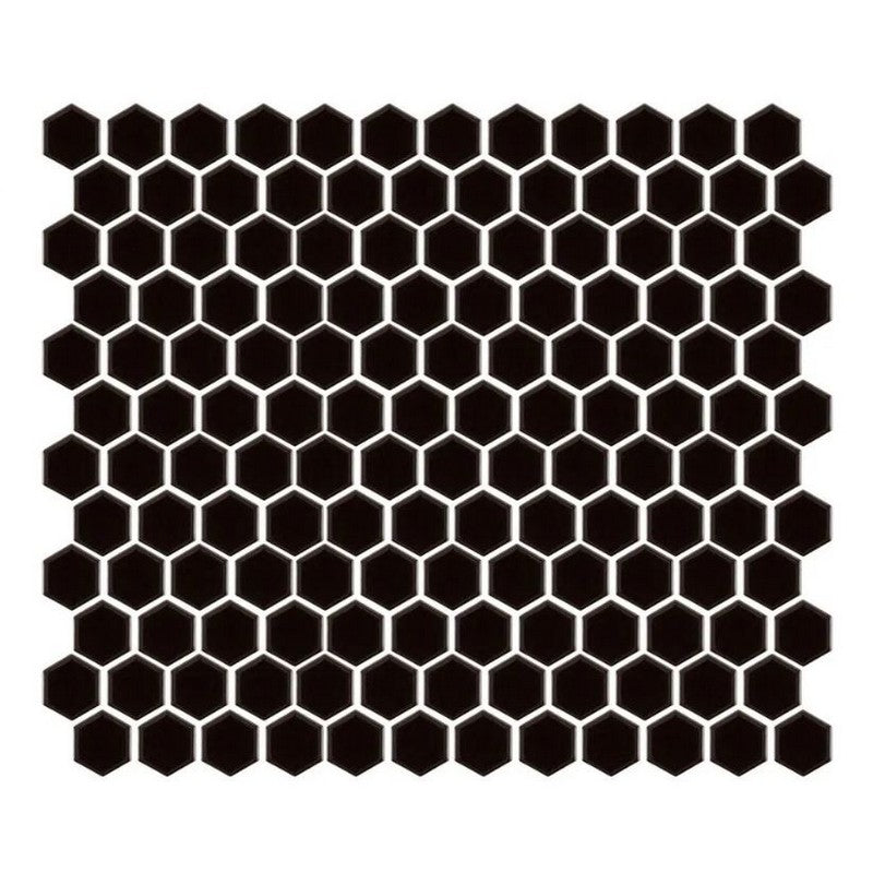 Jeffrey Court Essentials 10.13" x 11.63" Gloss 0.875" Hexagon Porcelain Mosaic