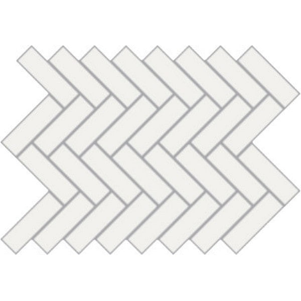 Happy Floors Blanco 9" x 12" Polished Porcelain 2" Herringbone Mosaic