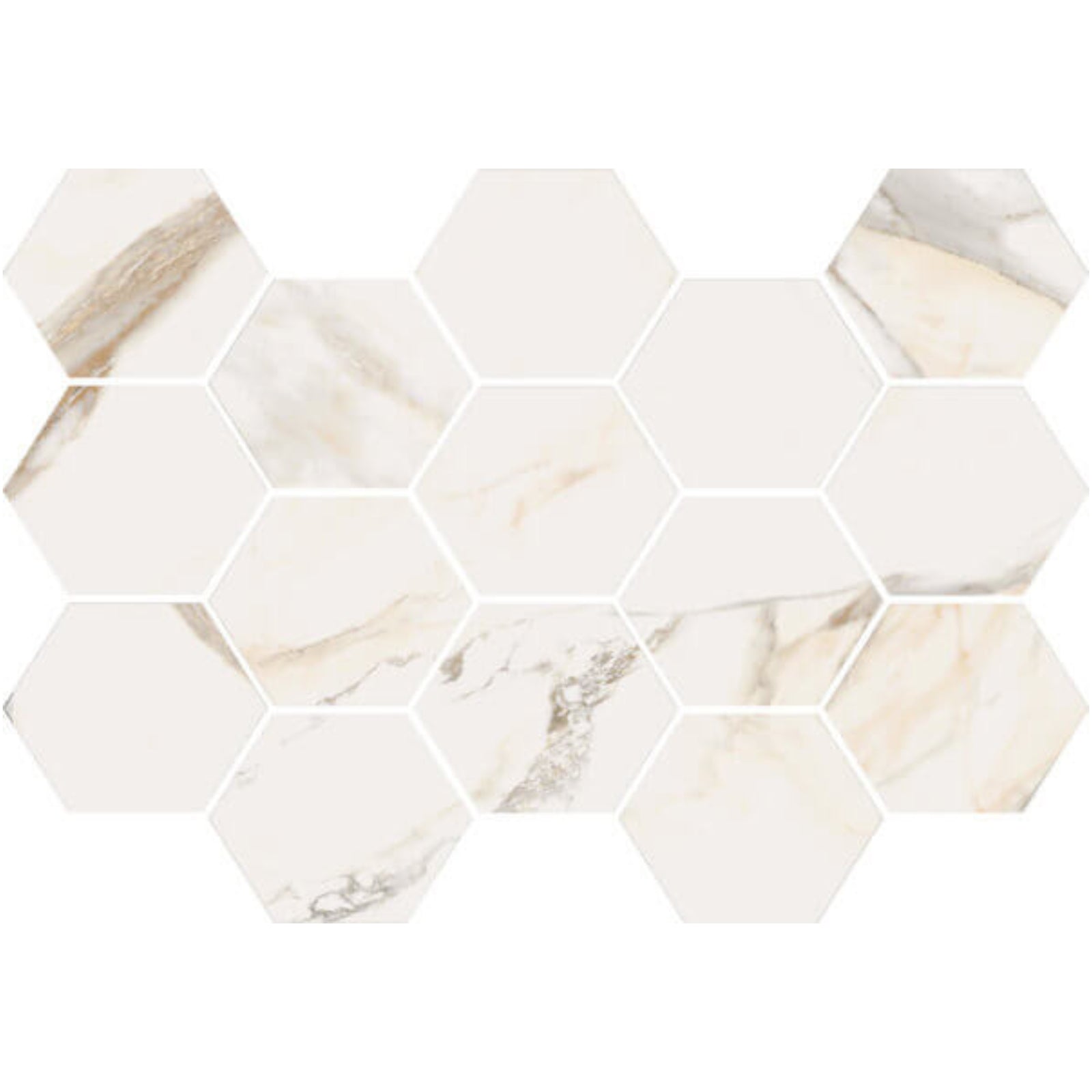 Happy Floors Dorian 10" x 14" Polished Porcelain Hexagon Mosaic