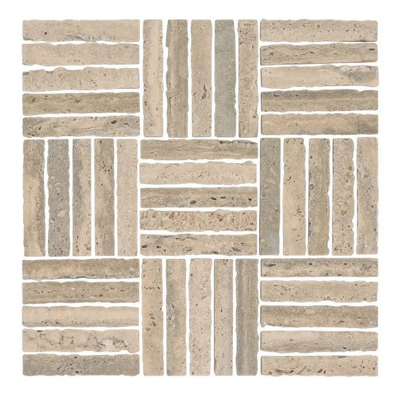 Jeffrey Court Arroyo 12" x 12" Honed Parquet Natural Stone Mosaic